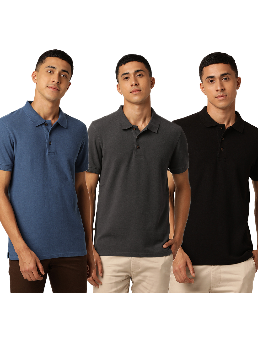 Black polo cheap t shirts pack