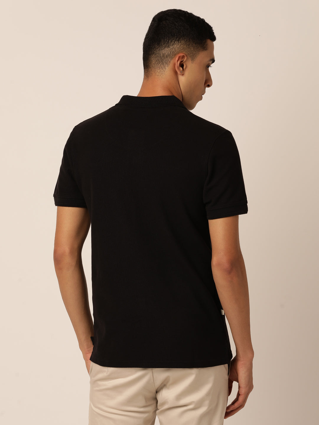 Plain black outlet polo t shirt