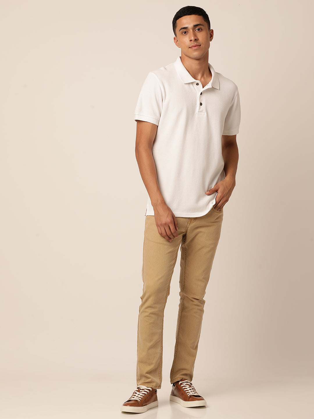 Casual outfit White shirt and sneakers matching with khaki chinos  Mens  clothing styles Casual outfits Khaki chinos